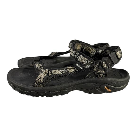 Teva Outdoor Hiking Sandals Men’s 9 Black Gray Hook & Loop Lightweight Trek - Picture 4 of 8